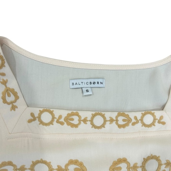 Baltic Born Cambridge ivory embroidered tiered dress size small Prairiecore boho - Picture 5 of 9